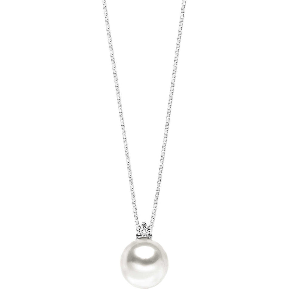 Collana oro bianco e perla COMETE Storie di Perle GLP 434|bonini-gioielli