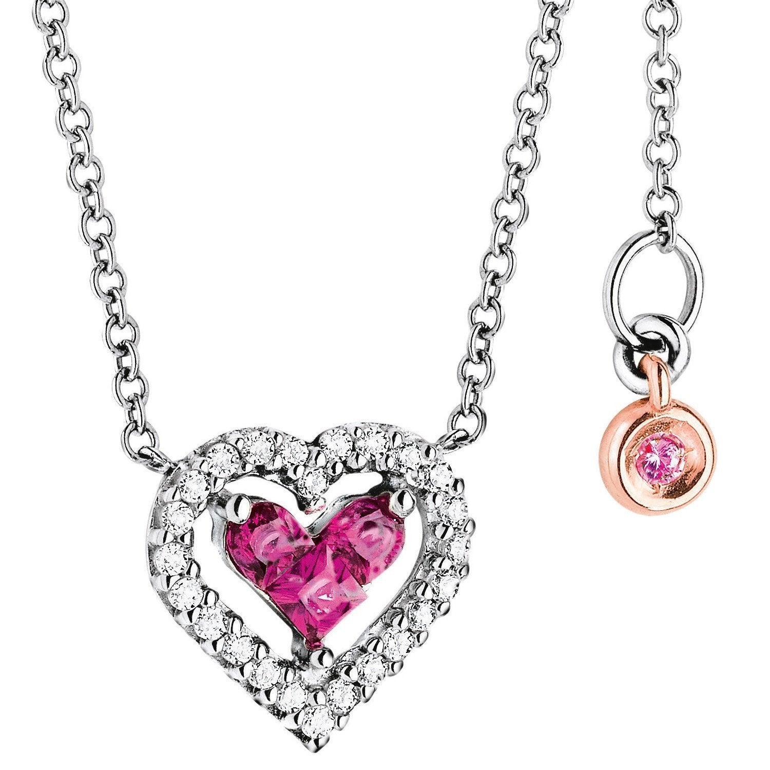 Collana COMETE cuore rubini e diamanti GLB 750 | bonini-gioielli