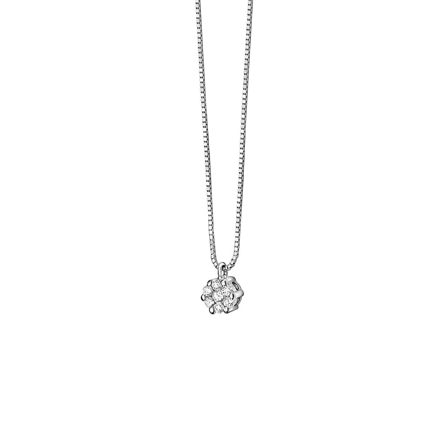 Collana oro bianco e diamanti ct 0,06 GLB 1033 COMETE|bonini-gioielli