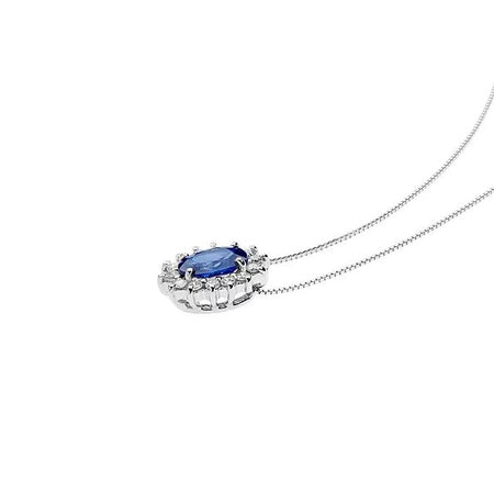 Collana COMETE GIOIELLI zaffiro blu e diamanti collezione Regina GLB 1564 - bonini-gioielli