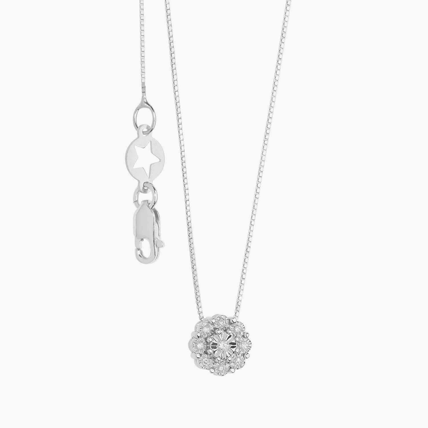 Collana oro bianco e diamanti ct 0,04 GLB 1624 COMETE|bonini-gioielli