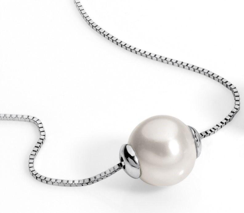 Collana oro bianco con perla scorrevole AMBROSIA AGP 024|bonini-gioielli