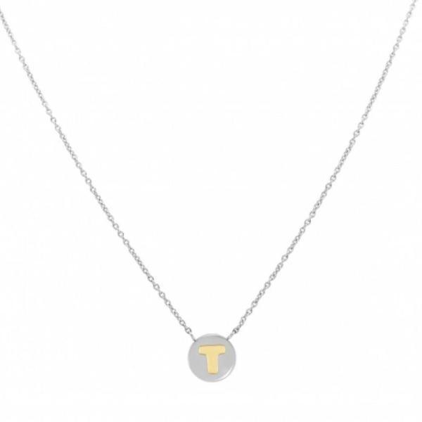 Collana NOMINATION in acciaio con lettera T in oro MyBonBons 065010/020 - bonini-gioielli