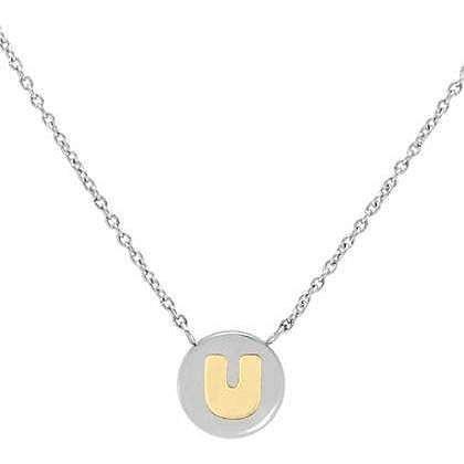Collana NOMINATION in acciaio con lettera U in oro MyBonBons 065010/021 - bonini-gioielli
