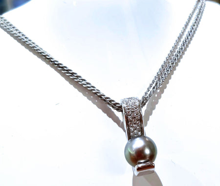 Collana diamanti e perla Tahiti a tre fili|bonini-gioielli