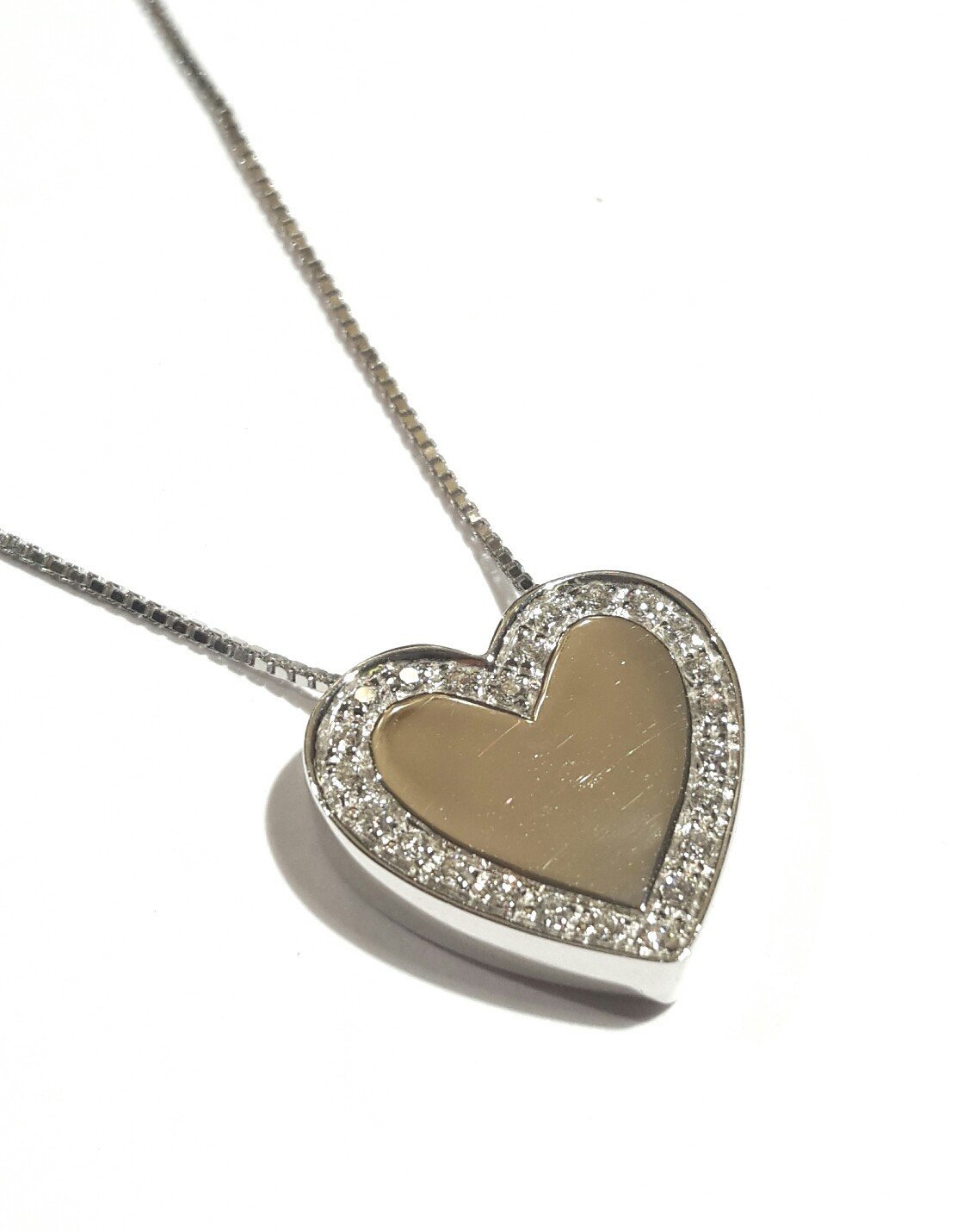 Collana Salvini cuore oro bianco diamanti ct 0,20 I SEGNI - ref. 20013481 - bonini-gioielli