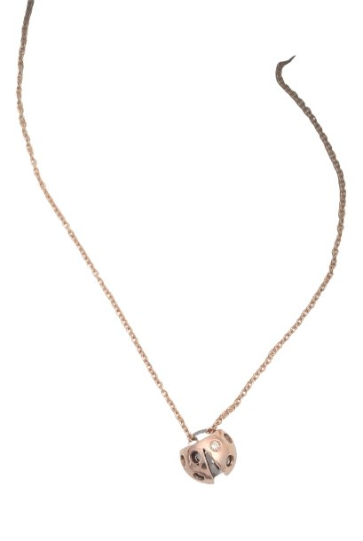 Collana oro rosa e diamanti coccinella di Salvini|bonini-gioielli