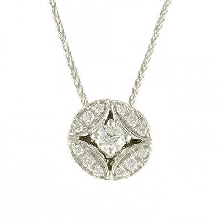 Collana SALVINI oro bianco e diamanti ct 0,29, collezione Fleur Ronde - 20029341 - bonini-gioielli
