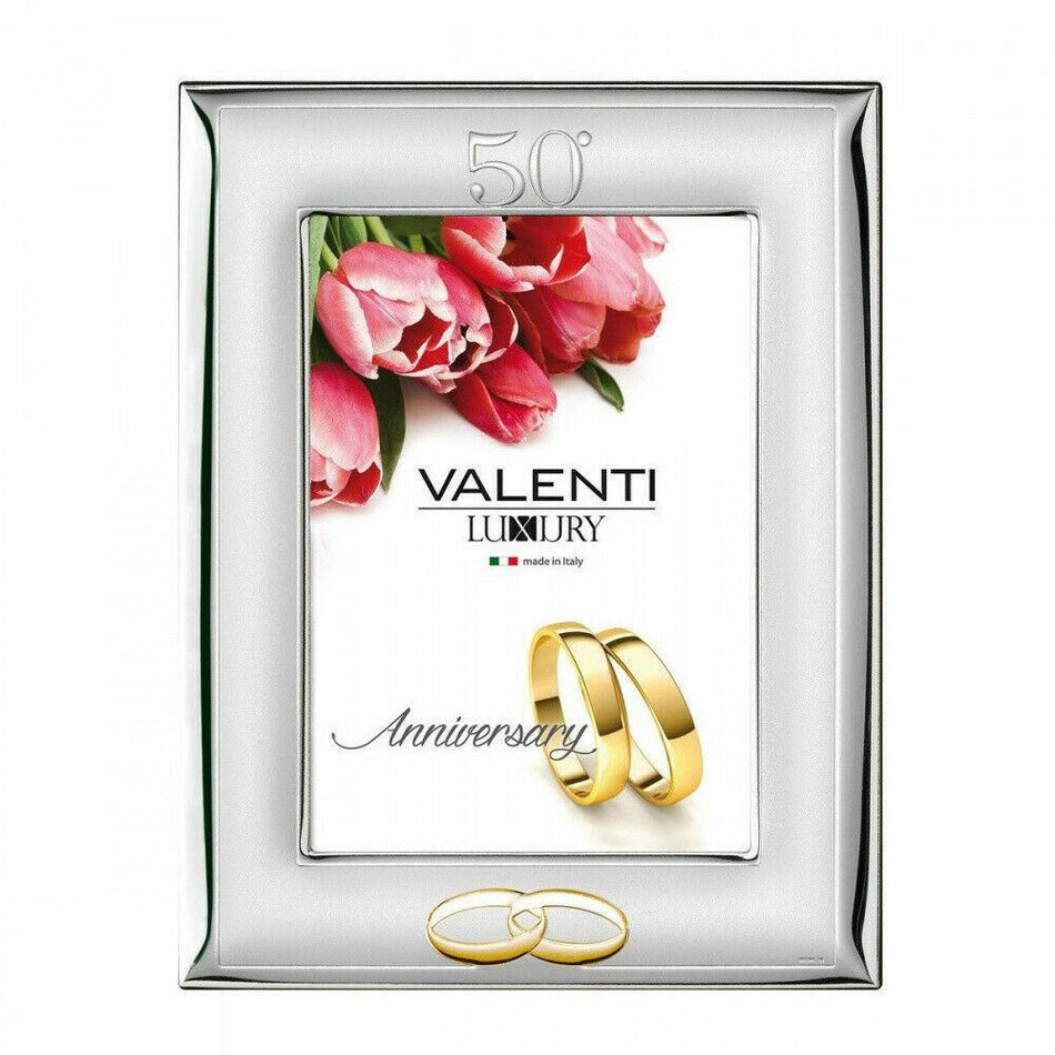 cornice 50 anniversario matrimonio Valenti 13 x 18 ref. 52009/4L - bonini-gioielli