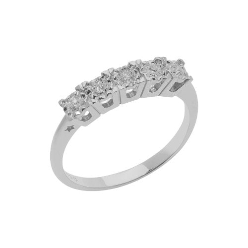 Fedina diamanti ct 0,15 in oro bianco ANB 2663 COMETE|bonini-gioielli