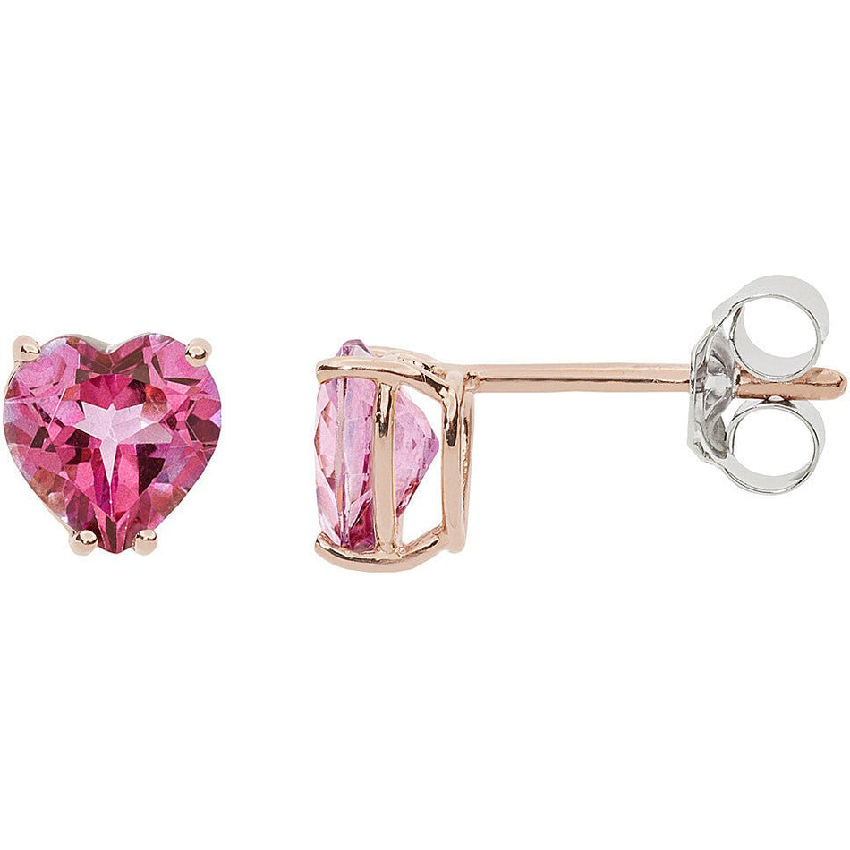 Orecchini COMETE GIOIELLI in oro, cuore topazio rosa Fantasie di Topazio ORB 1015 - bonini-gioielli