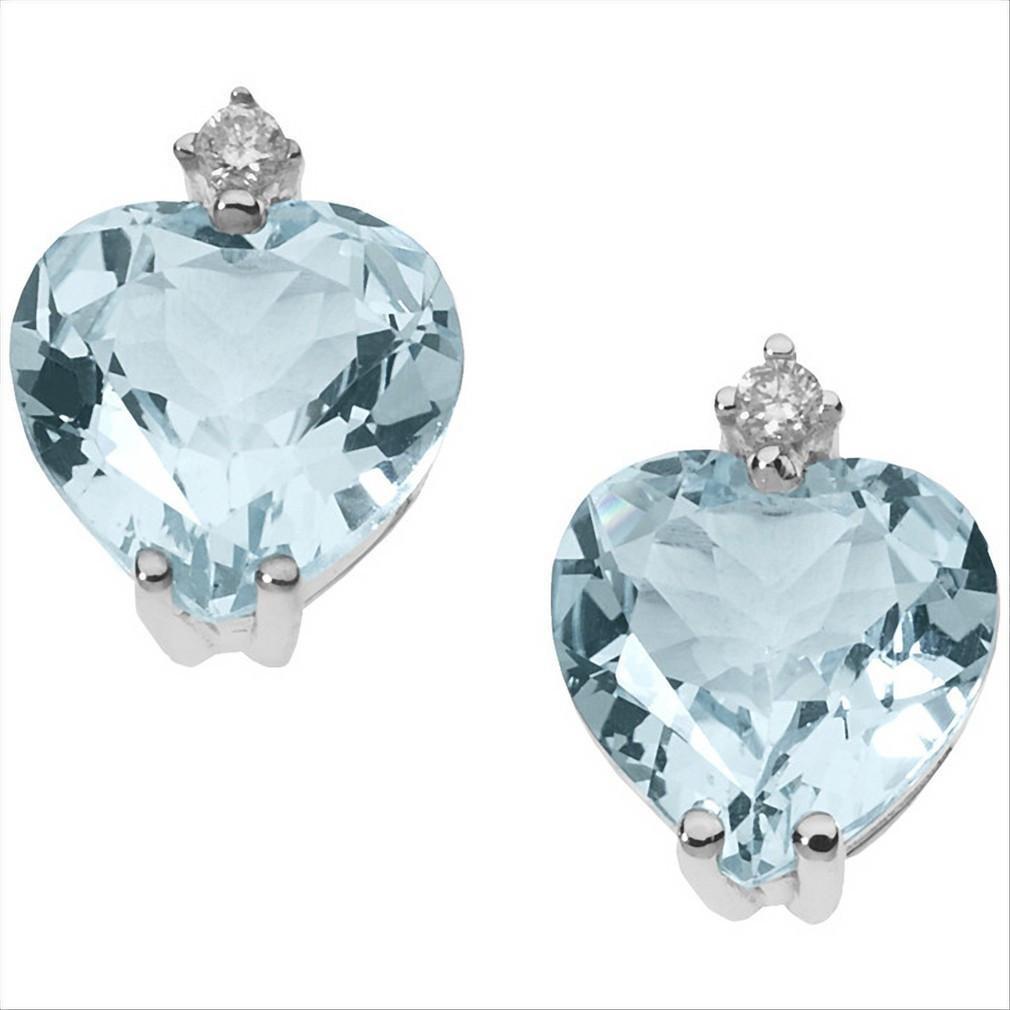 Orecchini topazio azzurro cuore in oro COMETE ORB 844|bonini-gioielli