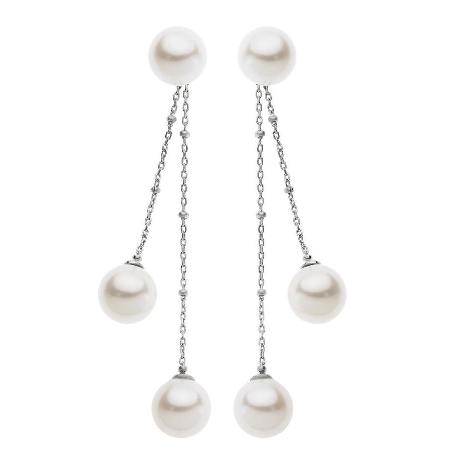 Orecchini pendenti COMETE GIOIELLI in oro e perle coltivate 7/7,5 mm ORP 585 - bonini-gioielli