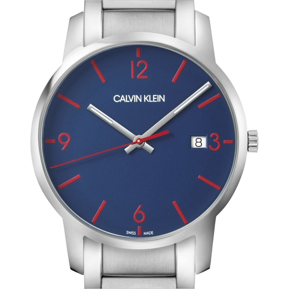 orologio Calvin Klein uomo CITY acciaio quadrante grigio K2G2G147 - bonini-gioielli