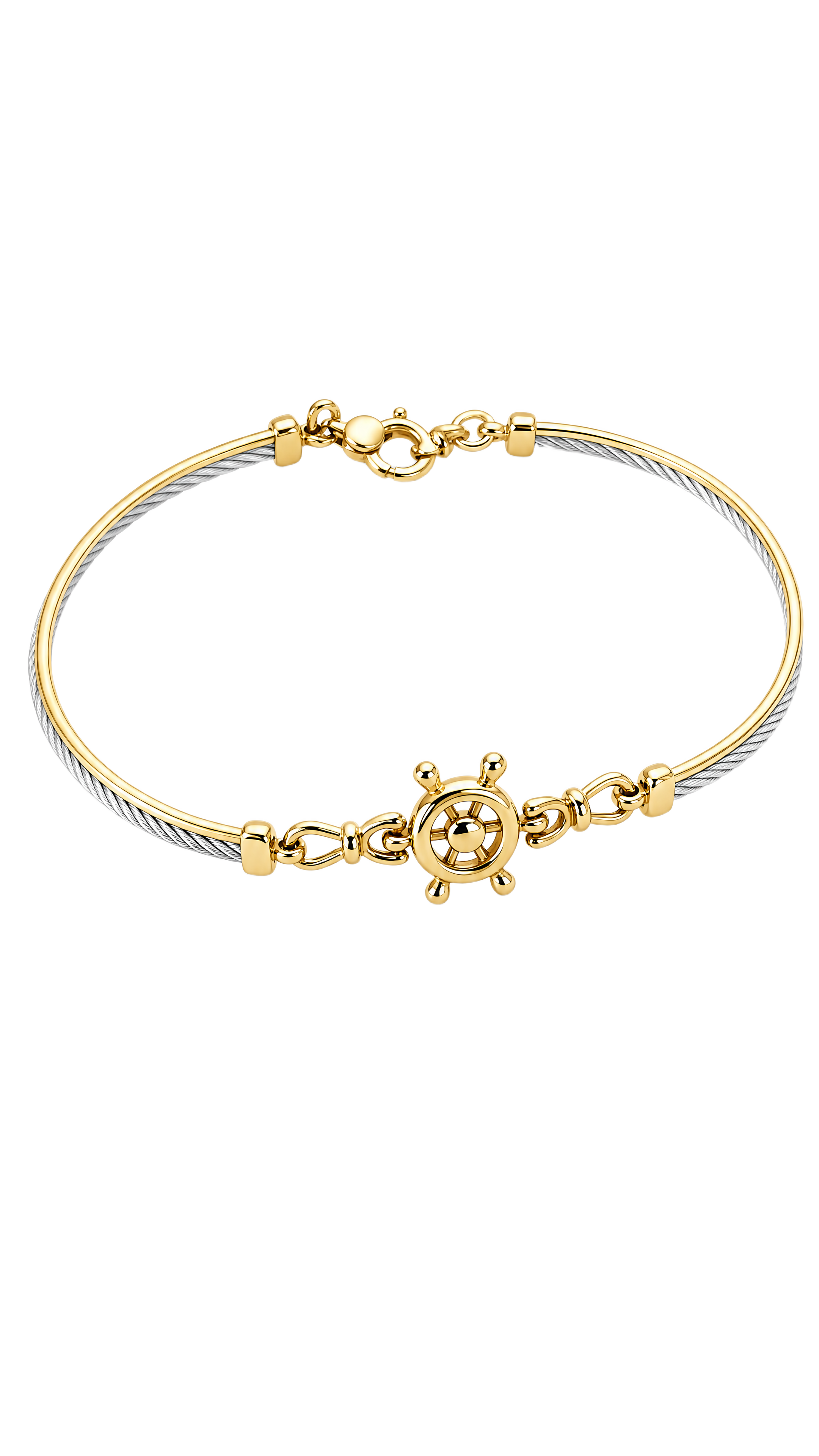 Bracciale Uomo Oro Giallo, acciaio con timone UNOAERRE|bonini-gioielli