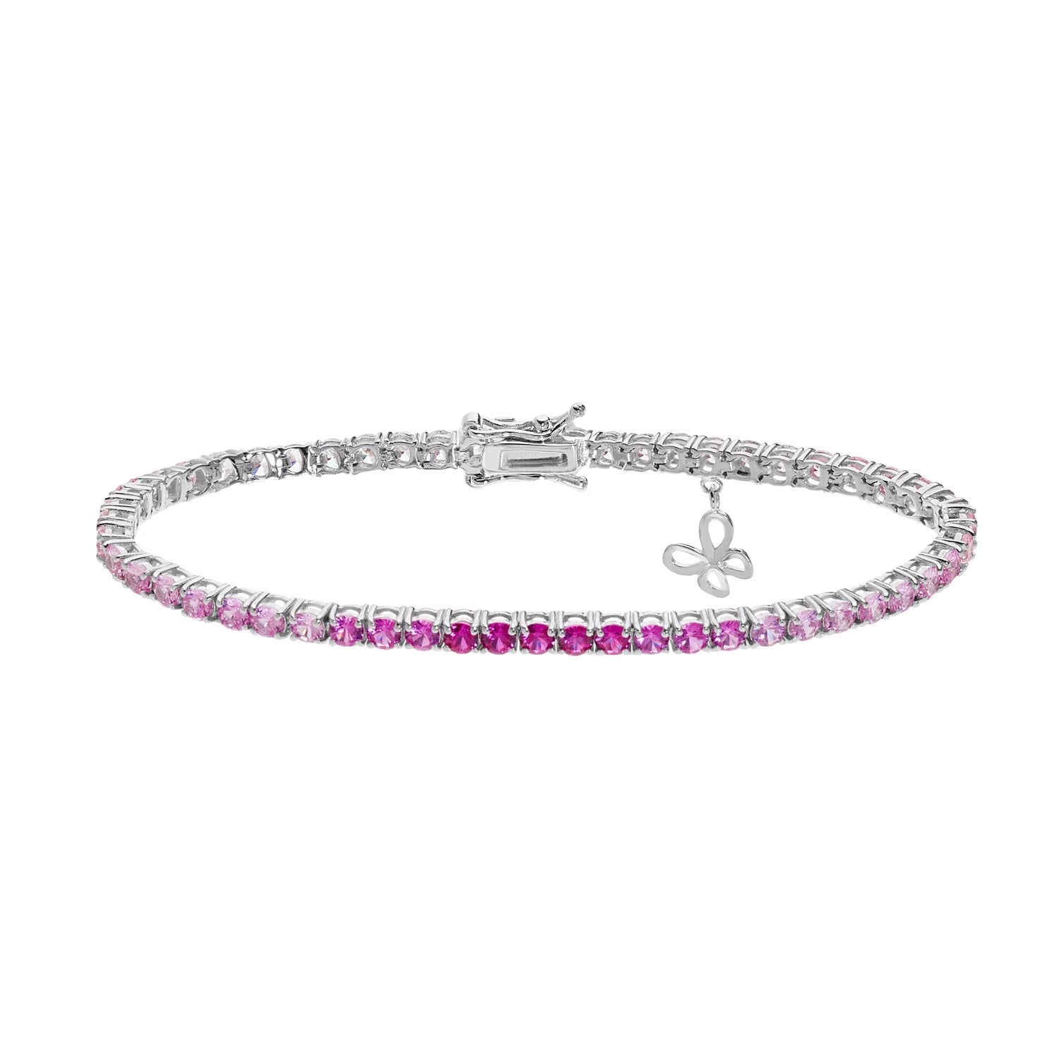 Bracciale Tennis cristalli rosa degradé in argento COMETE BRA 169|bonini-gioielli