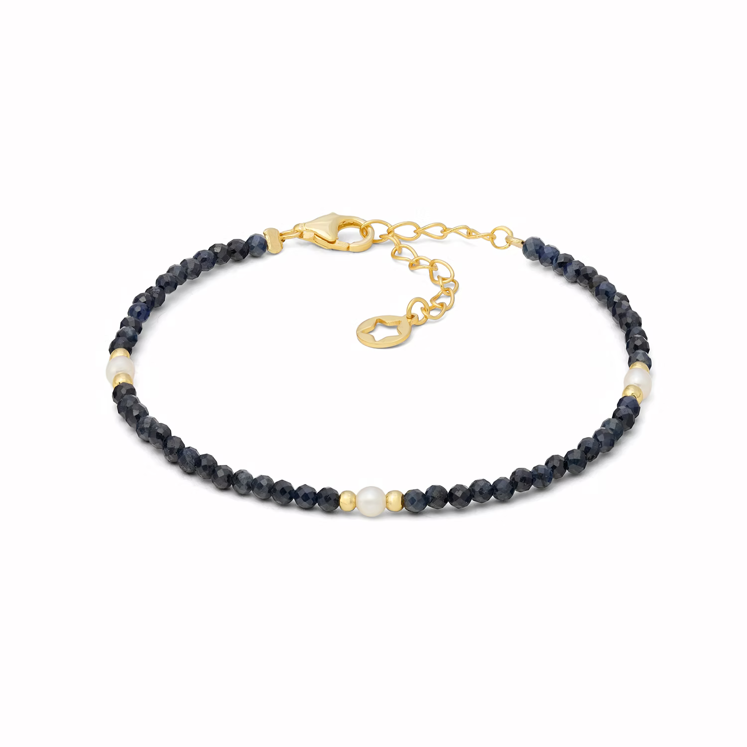 bracciale parure Girocollo argento dorato zaffiri blu perline Gift&Color GLA 287 COMETE|bonini-gioielli