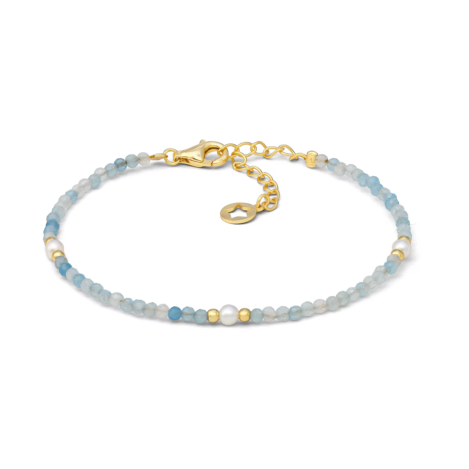 bracciale parure con Girocollo argento dorato acquamarina e perline Gift & Color GLA 288 COMETE|bonini-gioielli