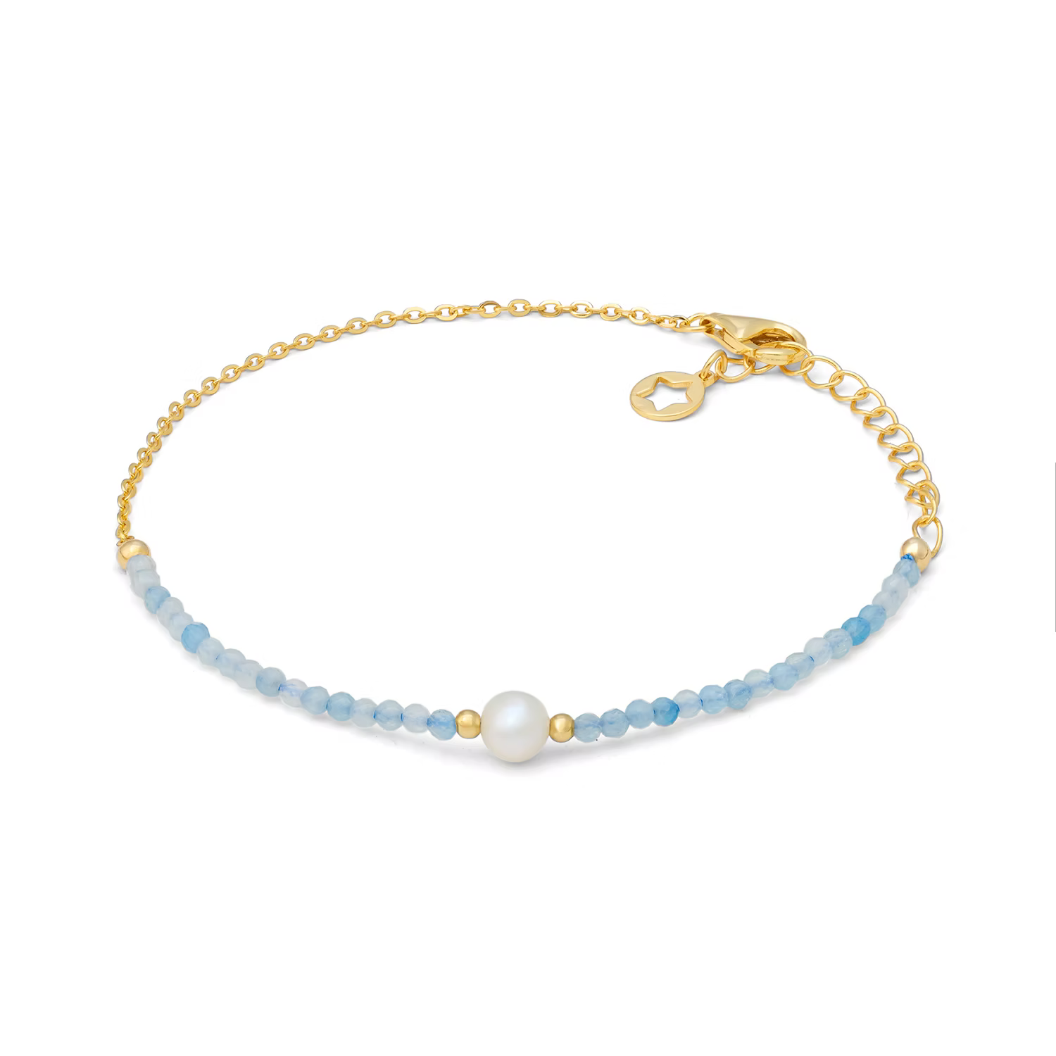 Bracciale argento dorato, acquamarina e perla Gift & Colour BRA 287 COMETE|bonini-gioielli