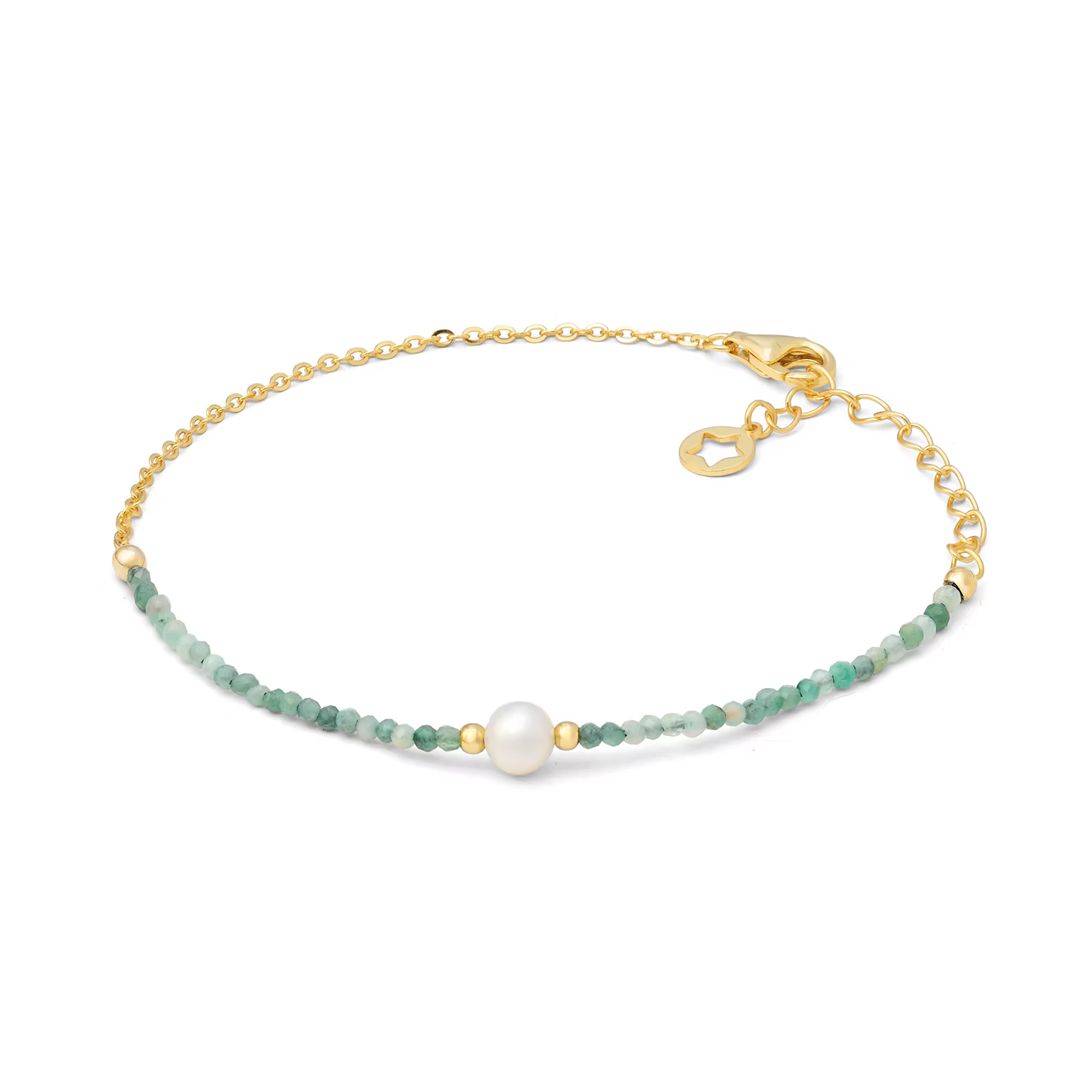 bracciale-parure-Girocollo argento dorato, smeraldi e perla Gift & Colour GLA 300 COMETE|bonini-gioielli