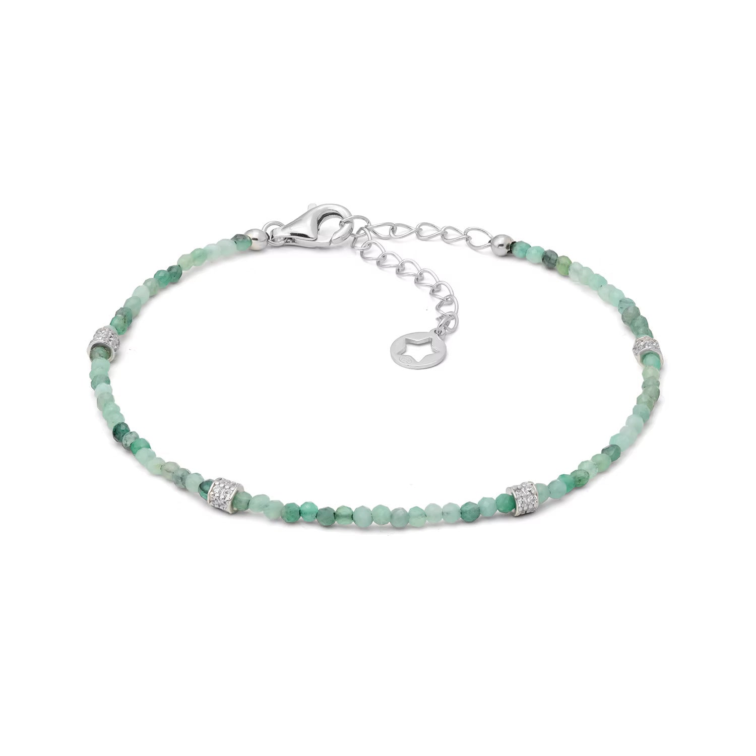 bracciale argento smeraldi e zirconi BRA 294 COMETE|bonini-gioielli