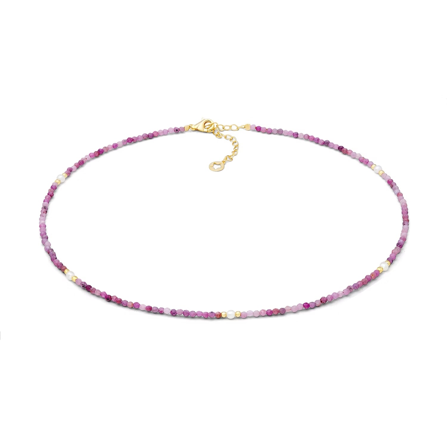 Girocollo argento dorato rubini e perline Gift & Colour GLA 291 COMETE|bonini-gioielli