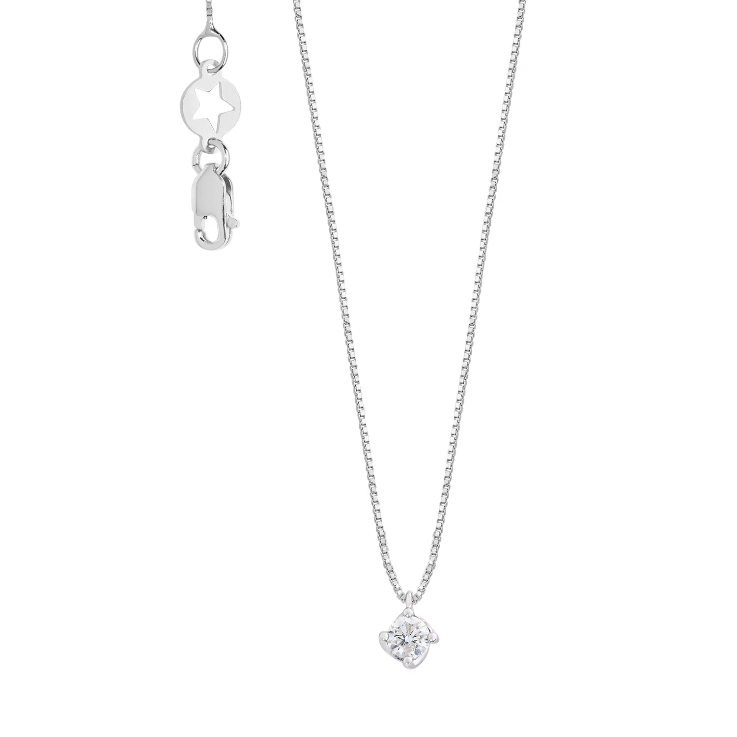 Girocollo Punto luce COMETE Oro Bianco e Diamante|bonini-gioielli