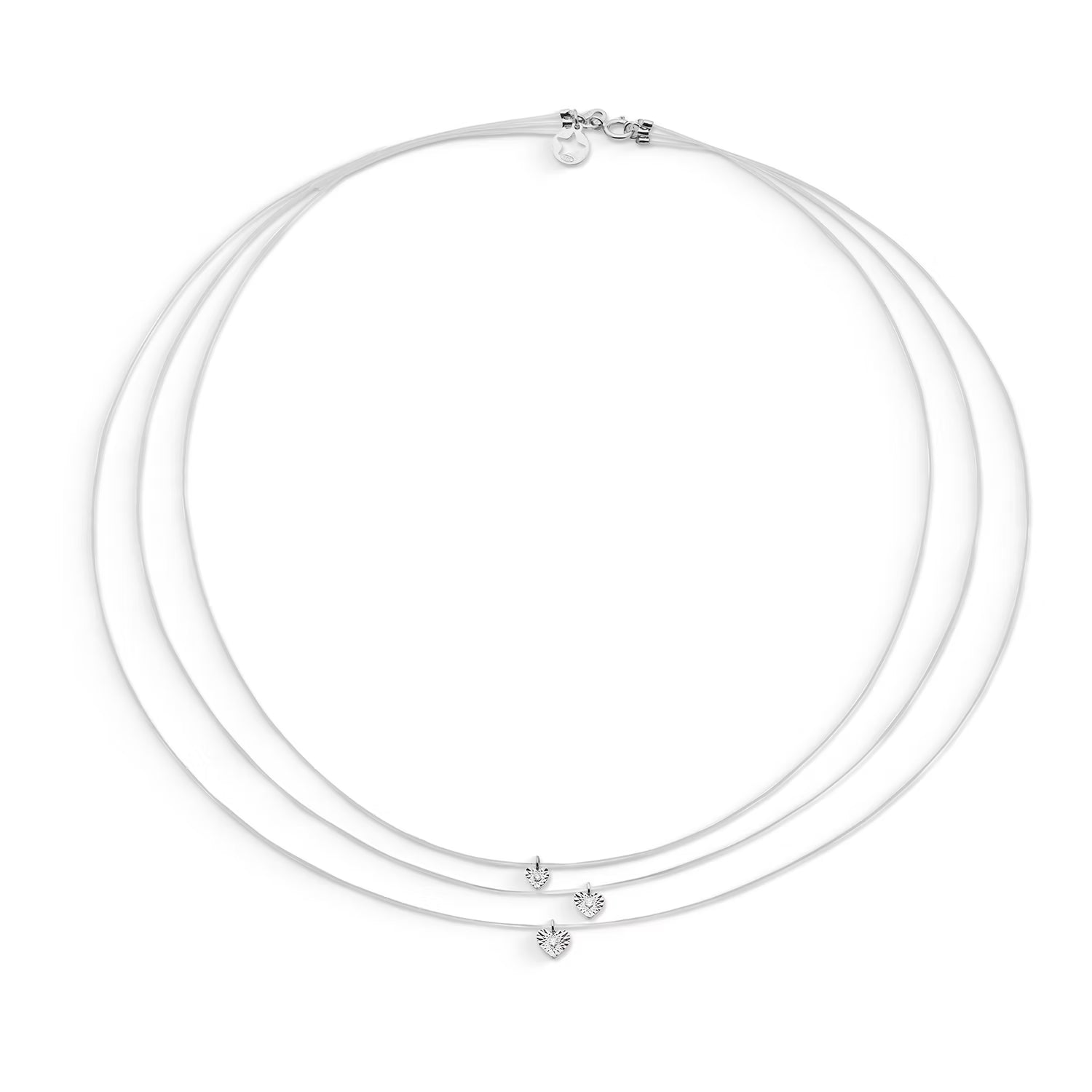 Girocollo Nude tre fili nylon, oro bianco e diamanti KGLB 1432 COMETE|bonini-gioielli
