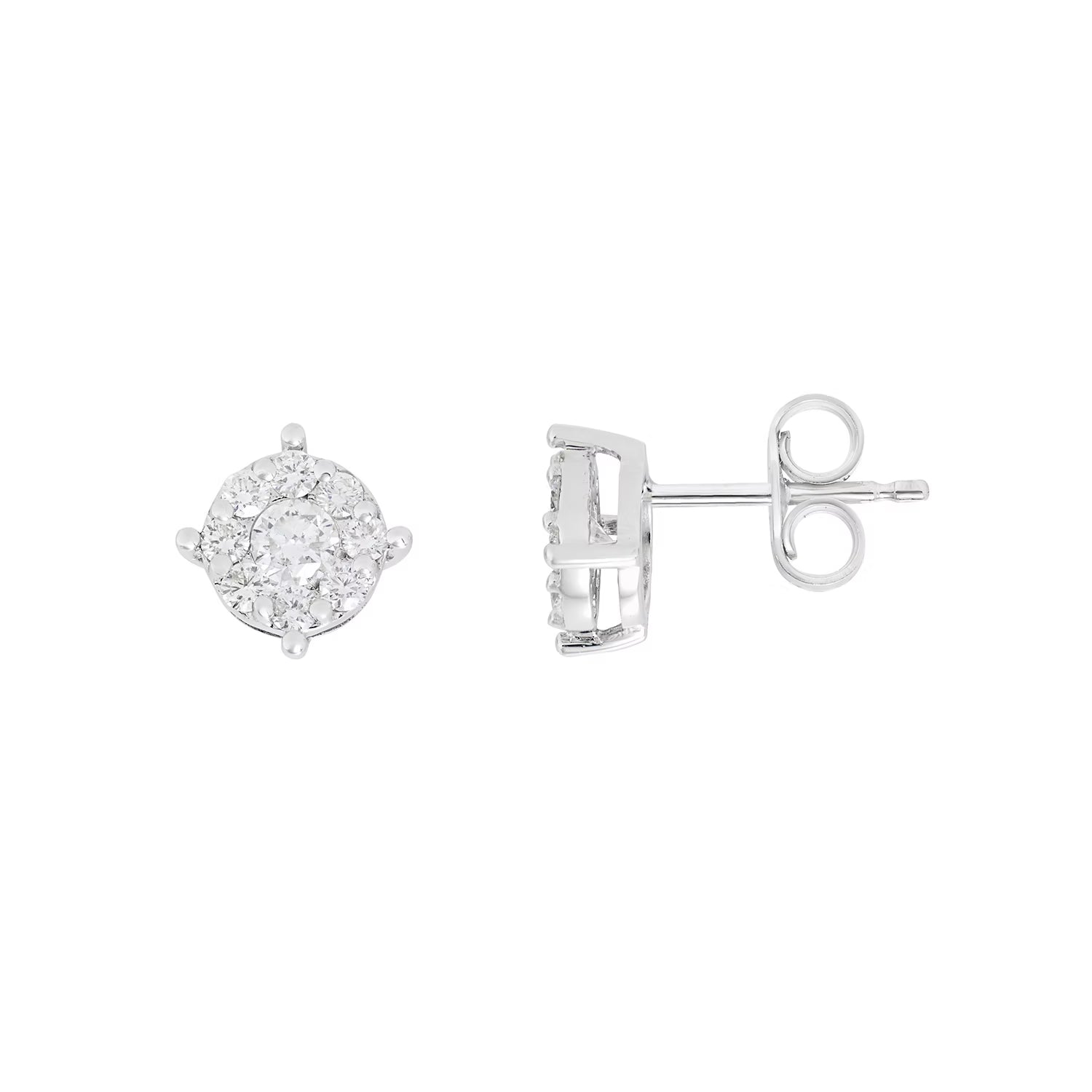 Orecchini oro bianco e diamanti ct 0,60 Rose di Diamanti COMETE|bonini-gioielli