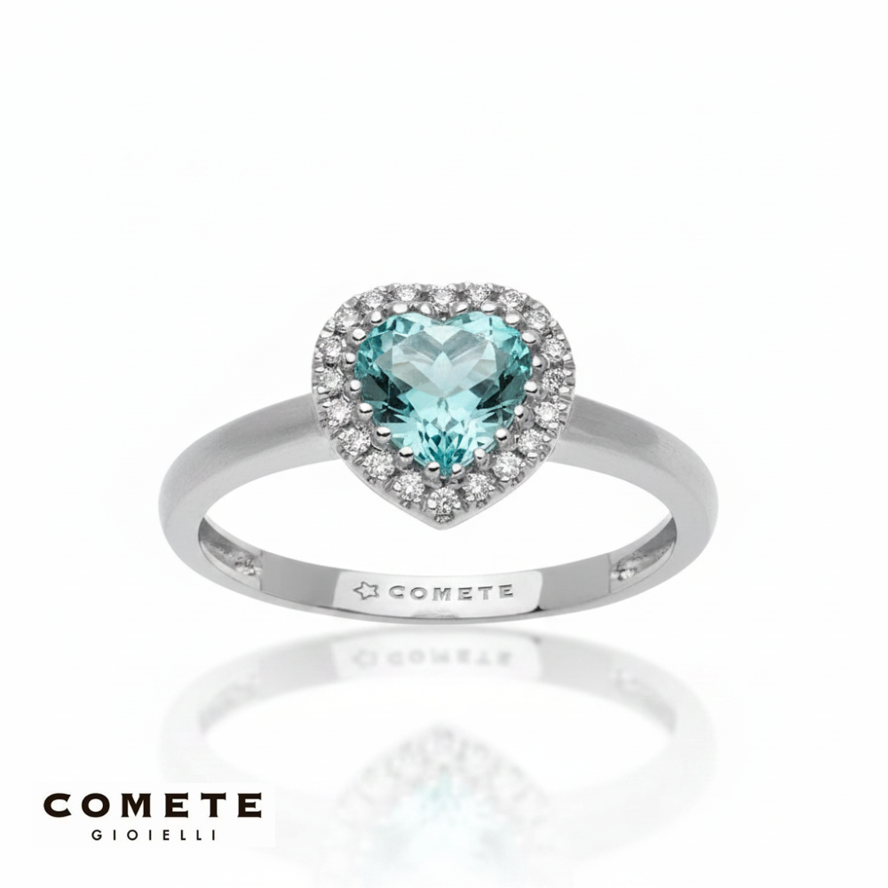 Anello Acquamarina e Diamanti Azzurra Prestige COMETE|bonini-gioielli