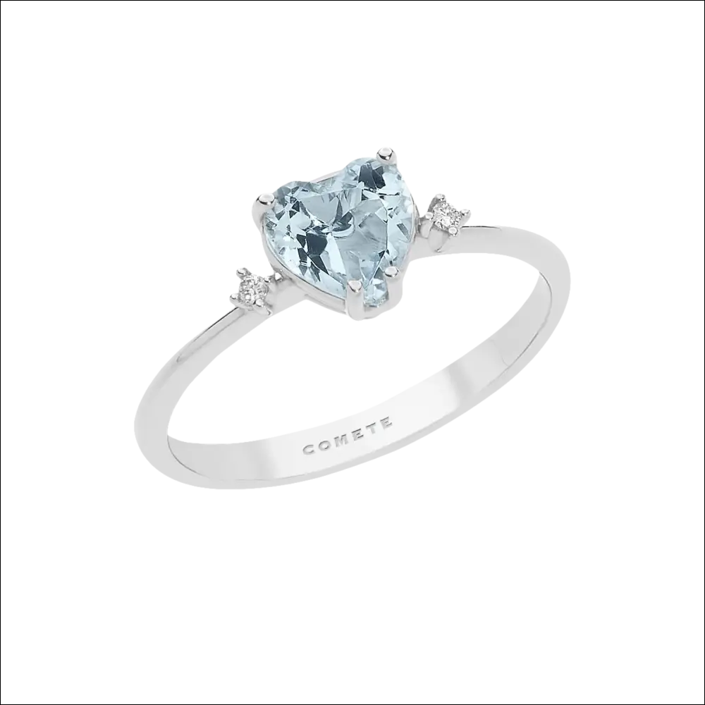 Anello Acquamarina e Diamanti COMETE GIOIELLI ANQ 300 con cuore in acquamarina e diamanti
