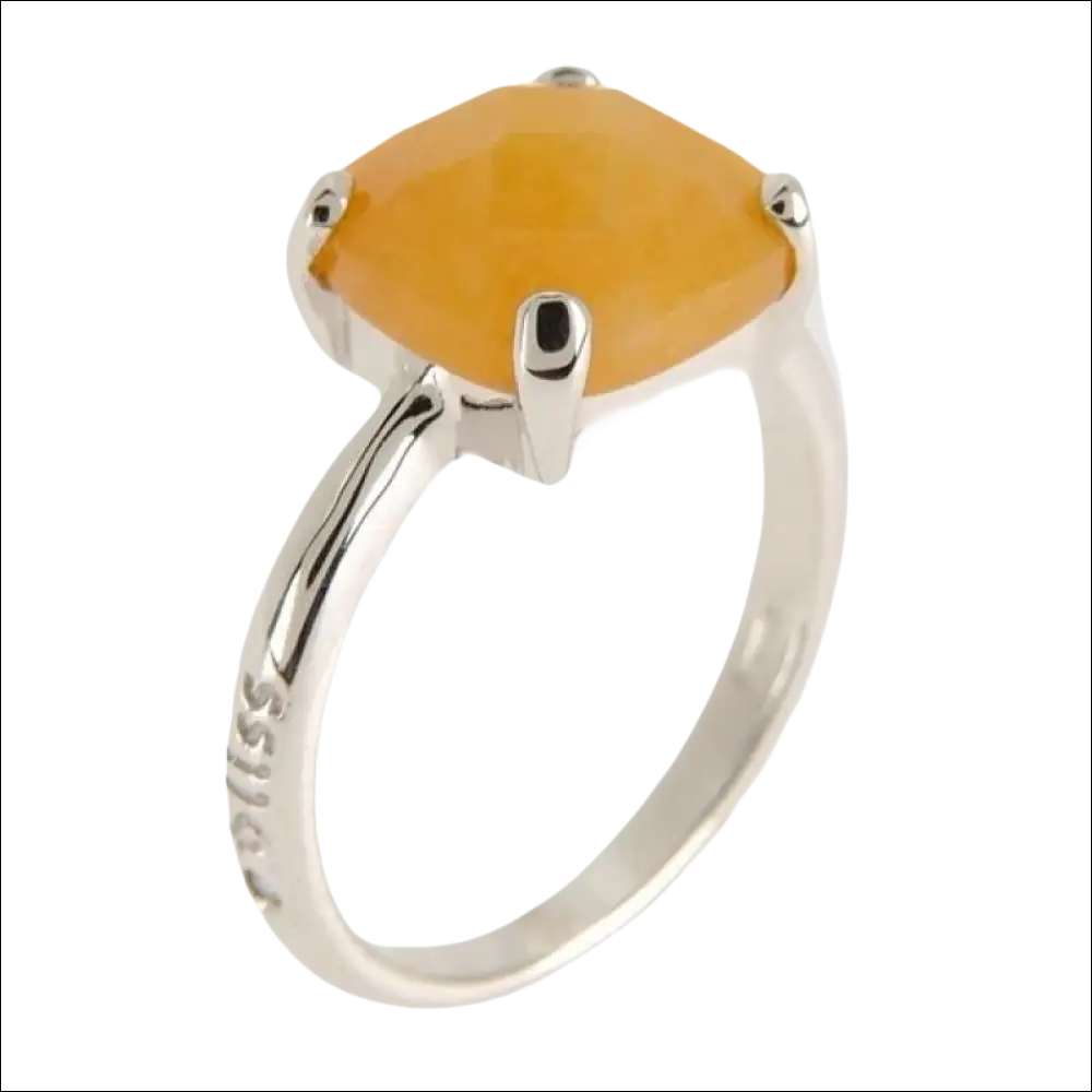 Anello in argento con pietra orange sfaccettata Gioielli Anello Argento e Giada Gialla Bliss