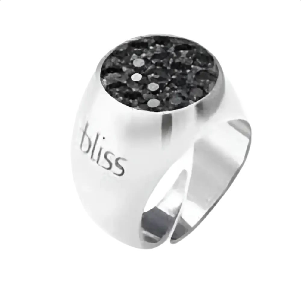 Anello Argento Hevita BLISS con Zirconi Neri, anello in argento con pavé di pietre nere