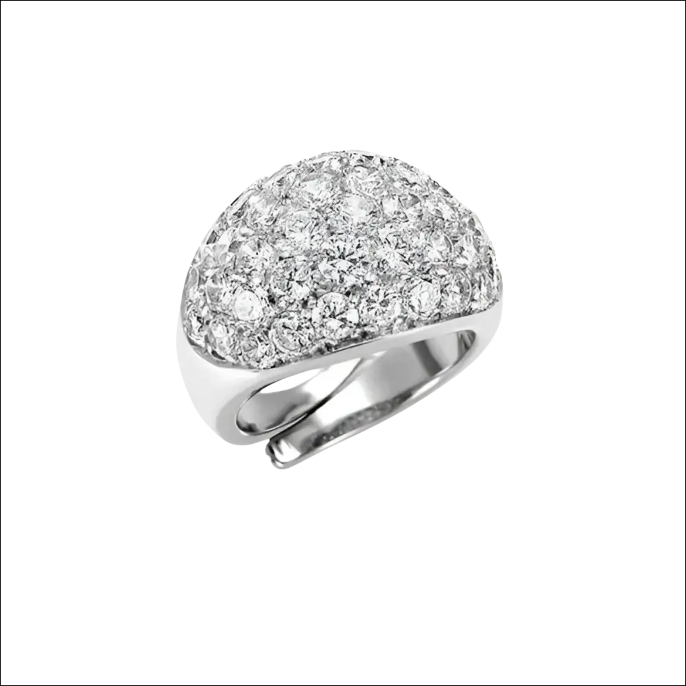 Anello Argento Zirconi Bianchi Collezione Blossom BLISS con anello in oro bianco e diamanti