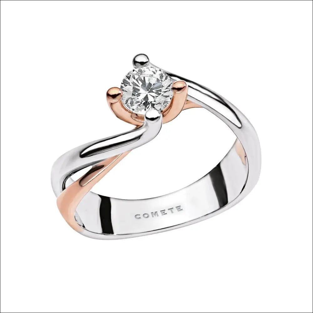 Anello COMETE Diamante 0,25 ct Pegni d’Amore oro bicolore intrecciato