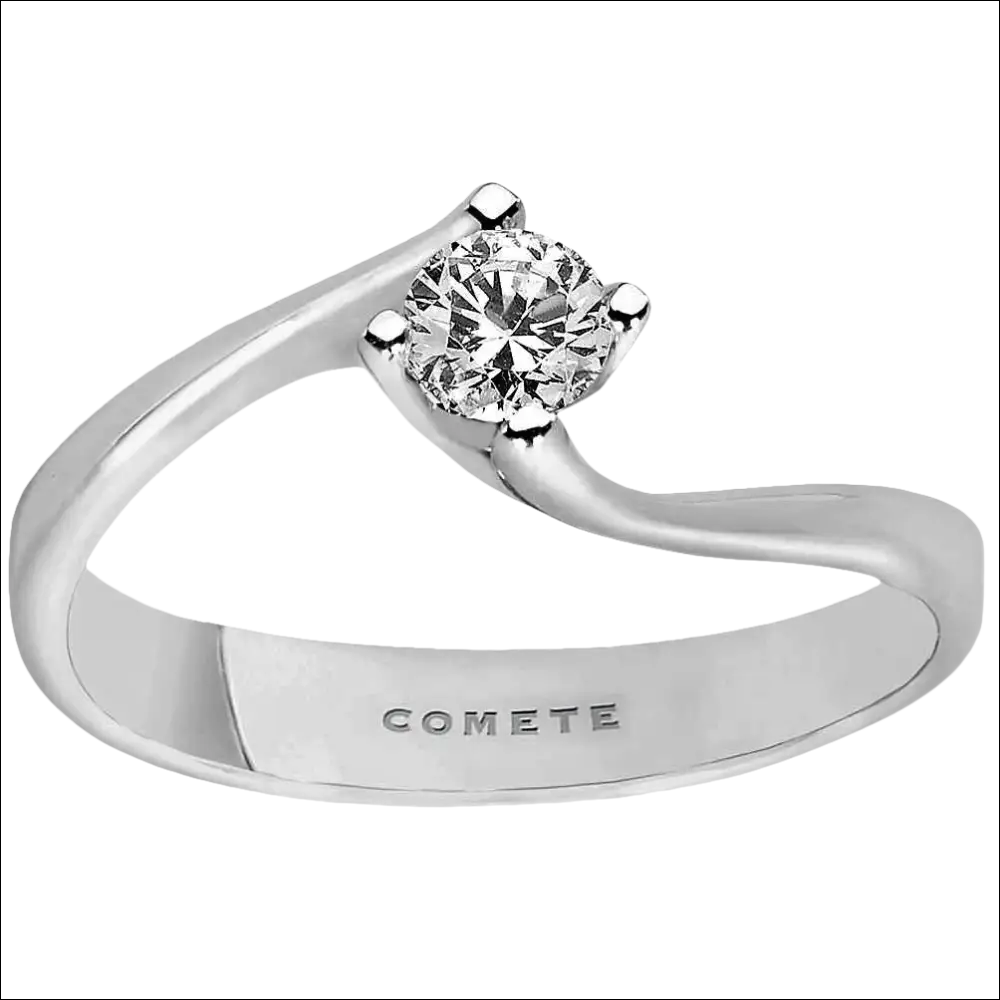 Anello Comete Diamante Pegni d’Amore con anello solitario in argento e diamante tondo brillante