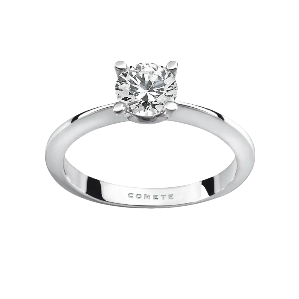 Anello di Fidanzamento Diamante COMETE ANB 2049 con brillante taglio in oro bianco