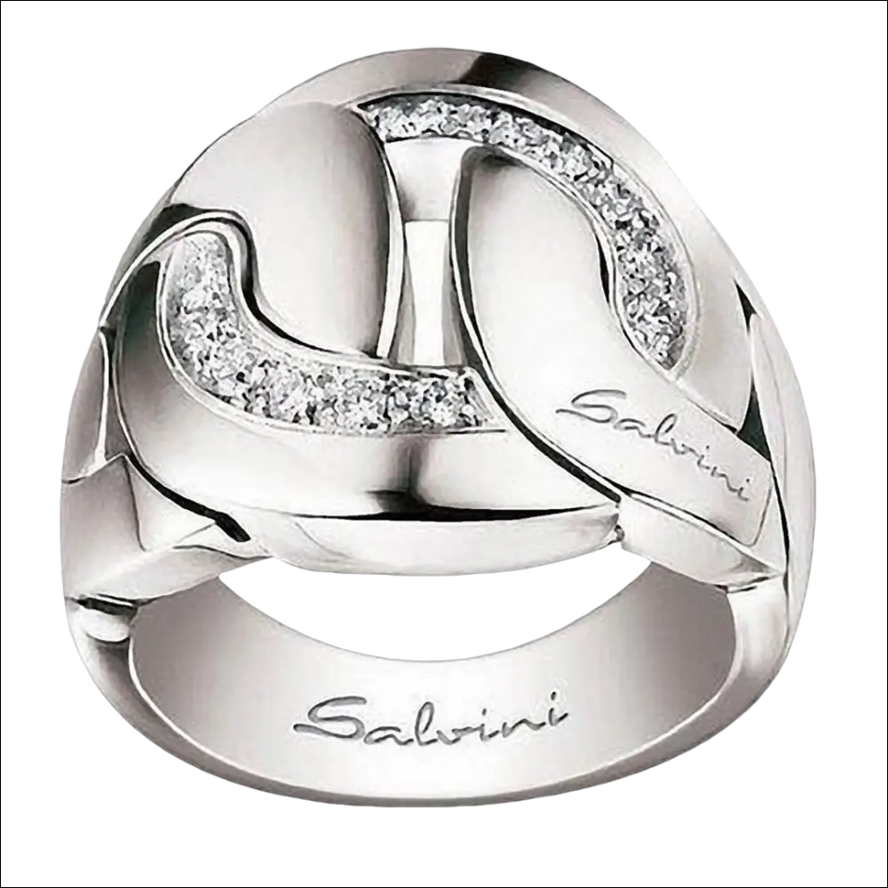 Anello oro bianco con accenti di diamanti della collezione Cruise Salvini