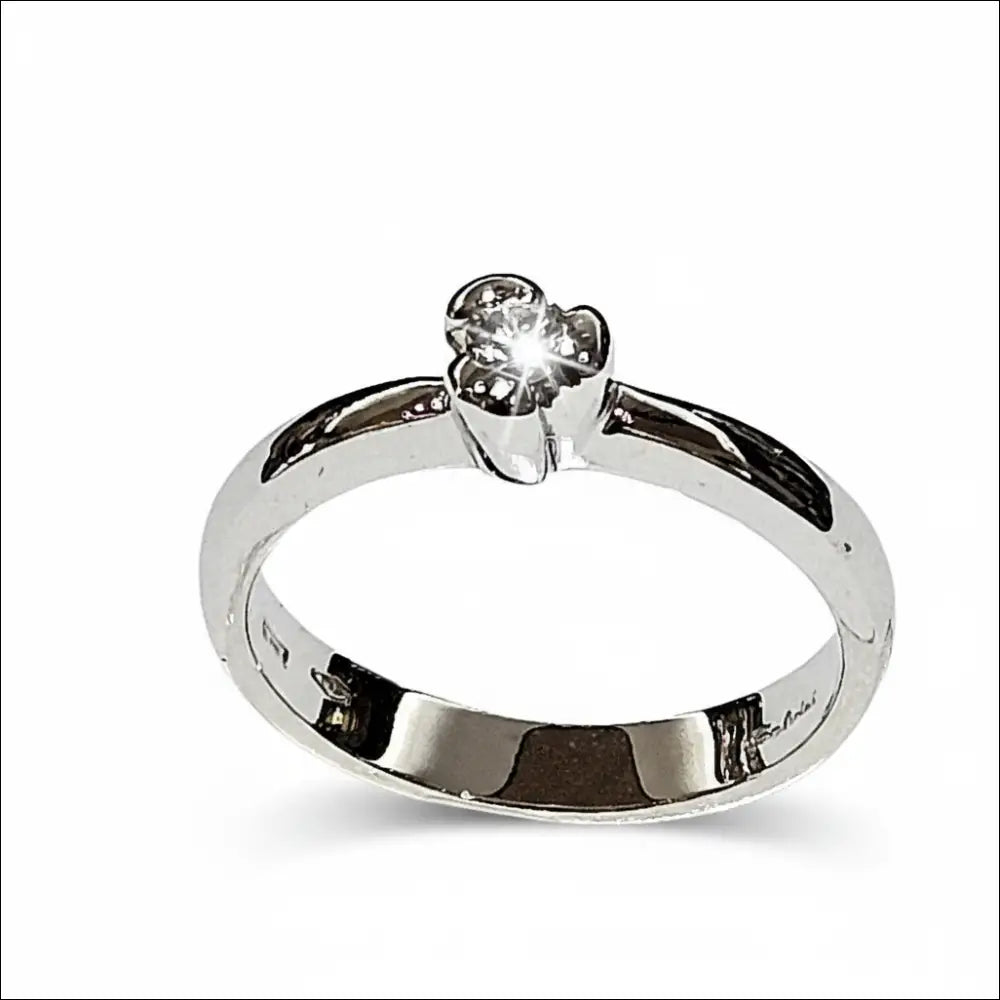 Anello Solitario oro bianco Diamante ct 0,10 Salvini|bonini-gioielli