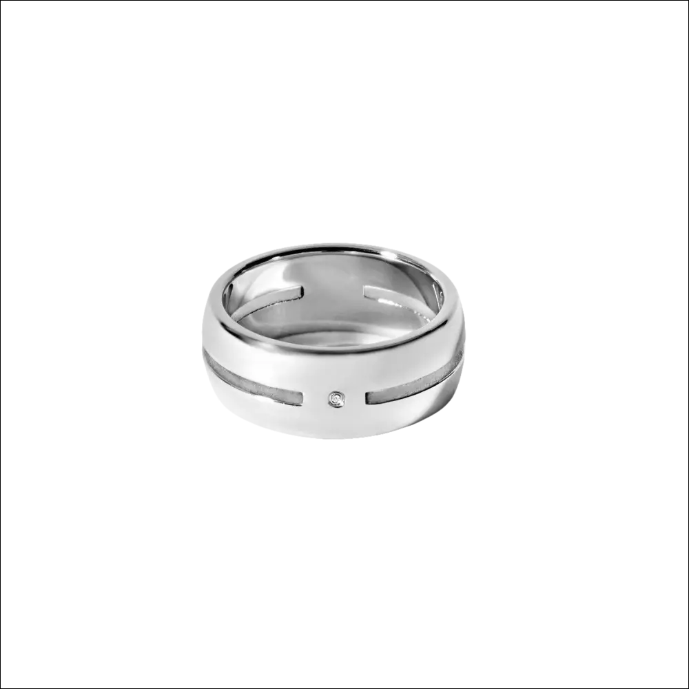 Anello uomo COMETE in acciaio con accentuazione di diamante della collezione Zero