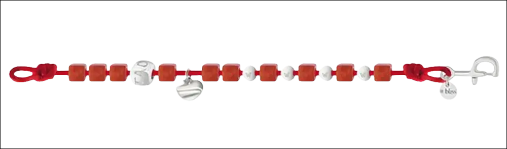Bracciale Argento Donna con perle rosse e charms in argento con chiusura elegante