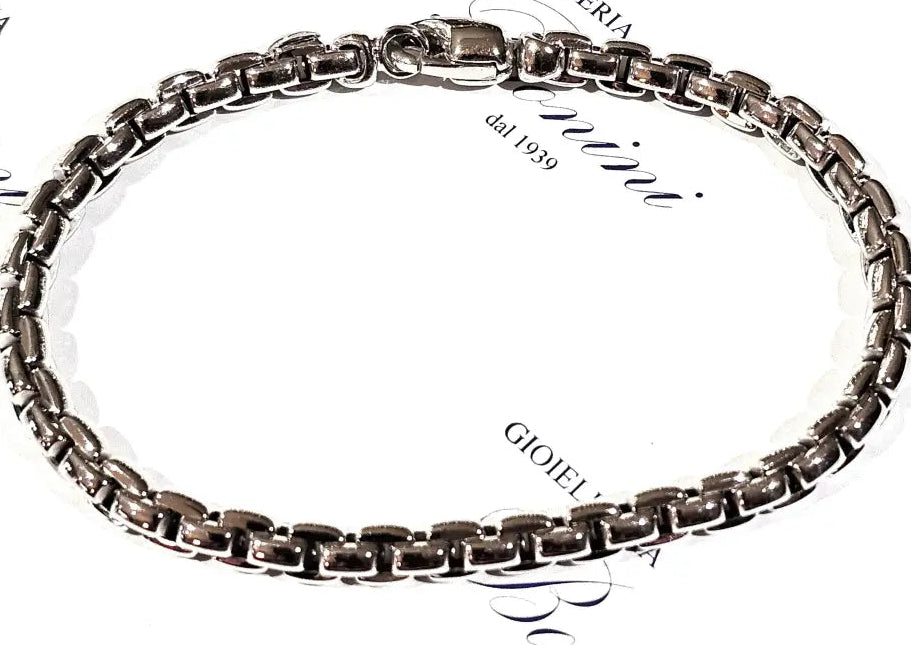 Bracciale Oro bianco 750/1000 unisex tutto tondo - bracciale