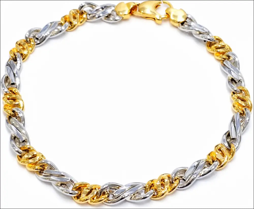 Bracciale oro giallo e bianco 750/1000 unisex|bonini-gioielli
