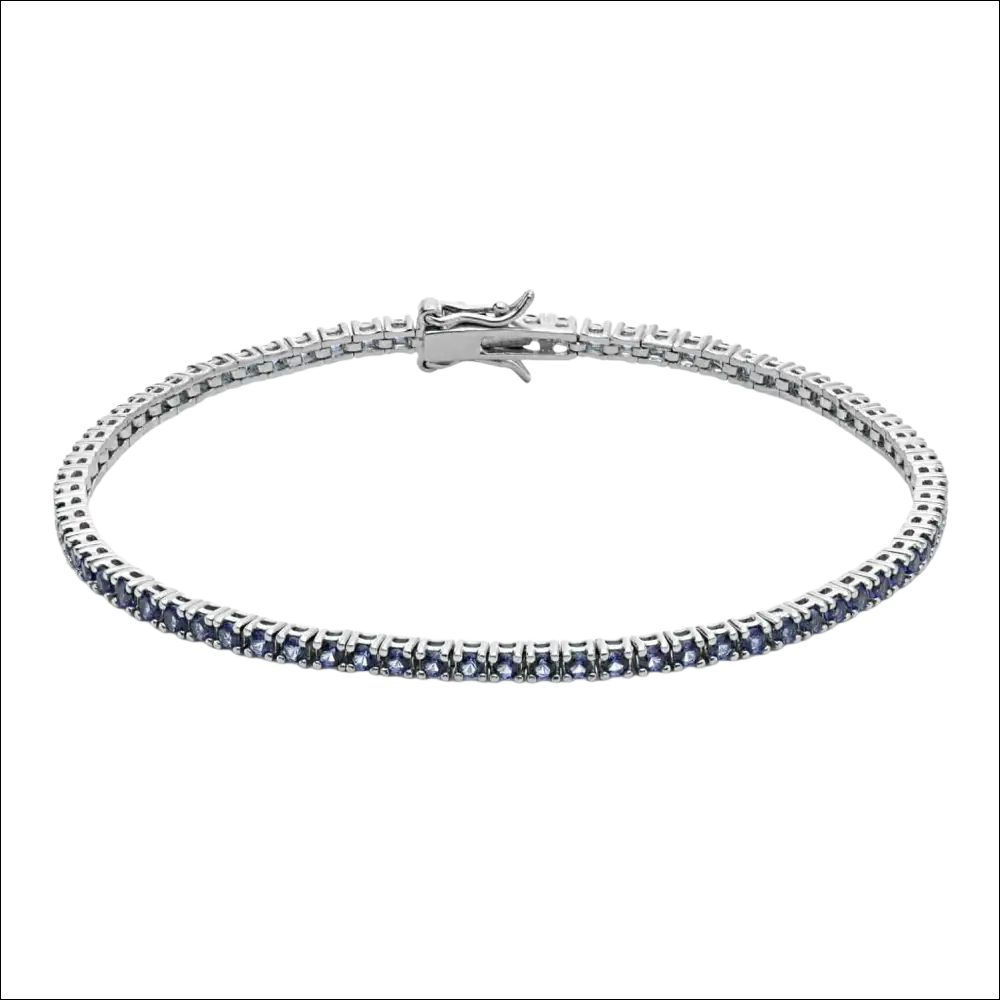 Bracciale tennis argento zirconi blu comete uomo con zaffiri blu