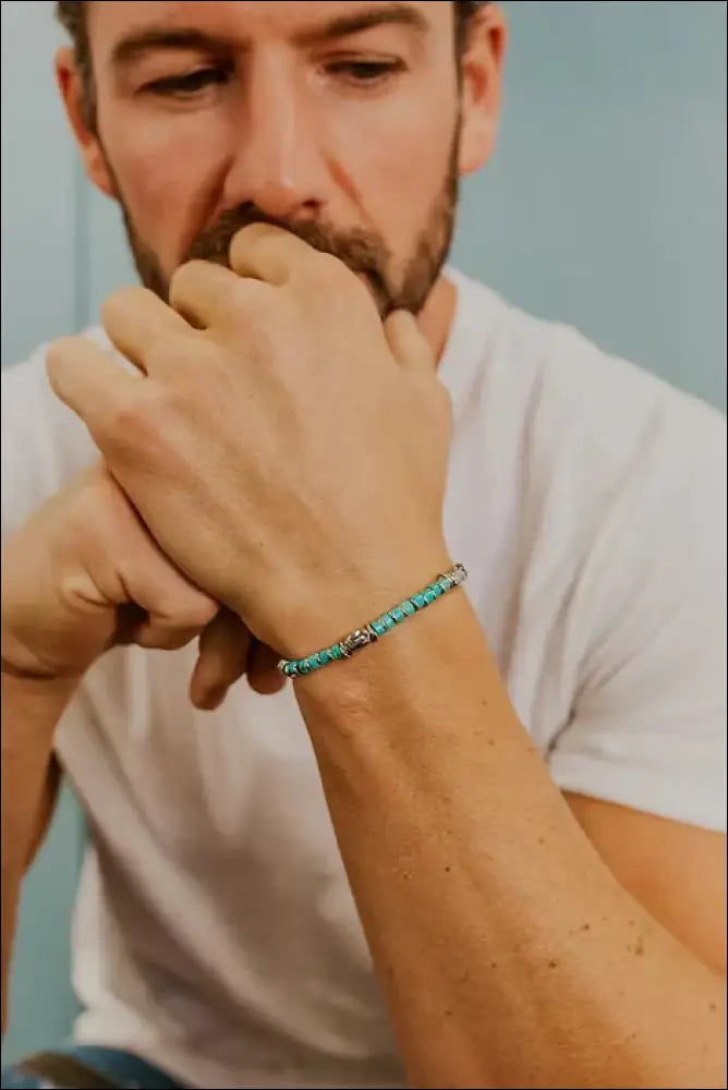 Bracciale Uomo Acciaio e Turchese District UBR 1212 COMETE|bonini-gioielli