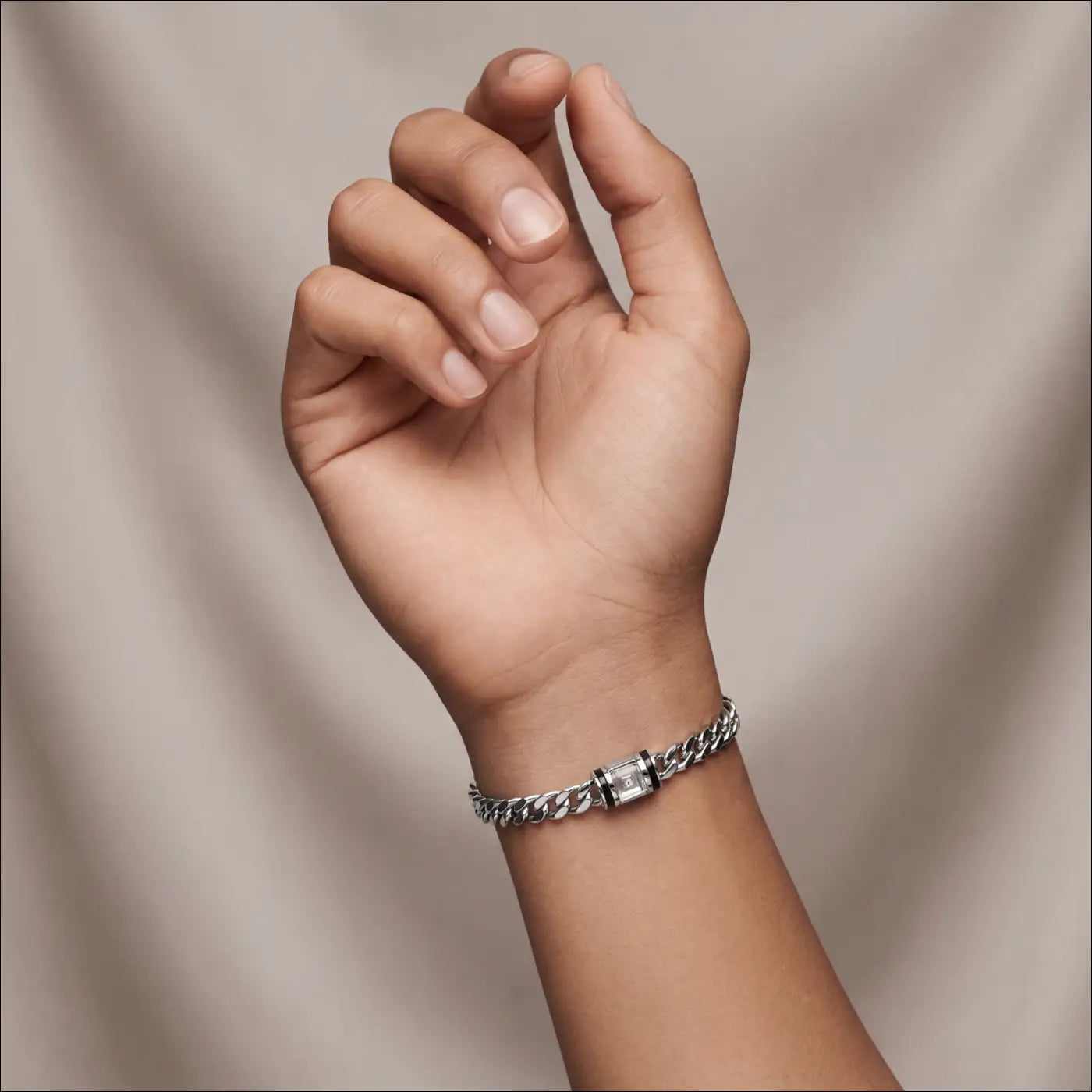 Bracciale Uomo Comete acciaio, PVD nero e diamante UBR 1320|bonini-gioielli