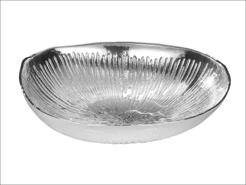 Centrotavola Argento Silvan Zen con ciotola decorativa in argento placcato e interno rigato