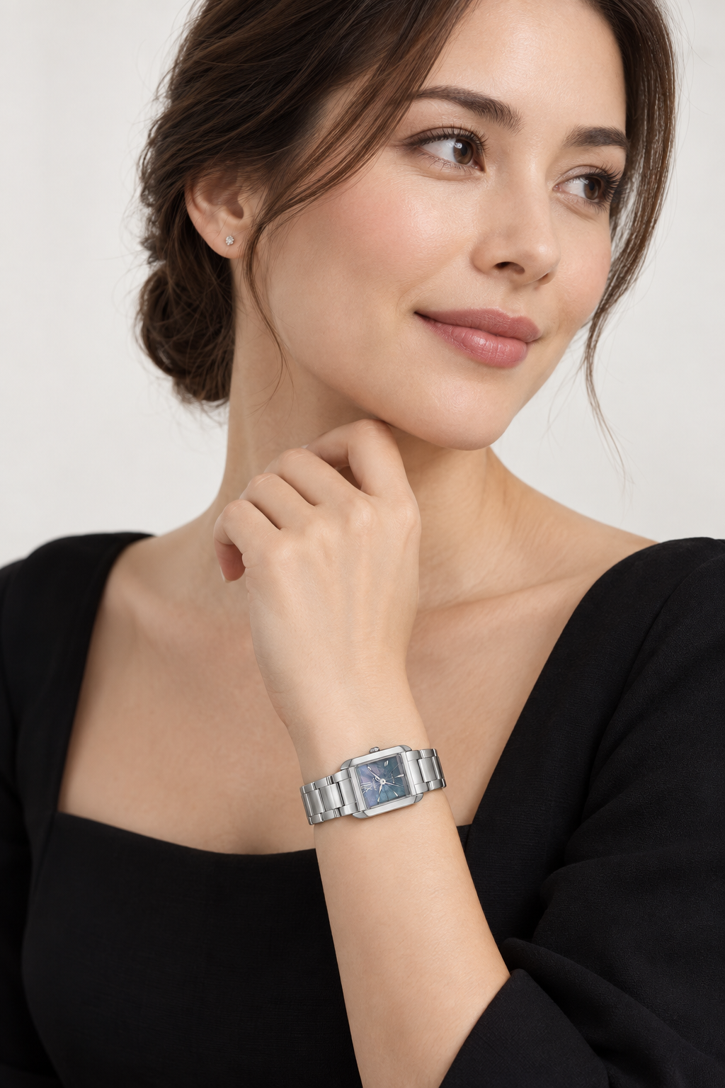 Orologio CITIZEN donna rettangolare Eco-Drive acciaio EW5551-81N|bonini-gioielli