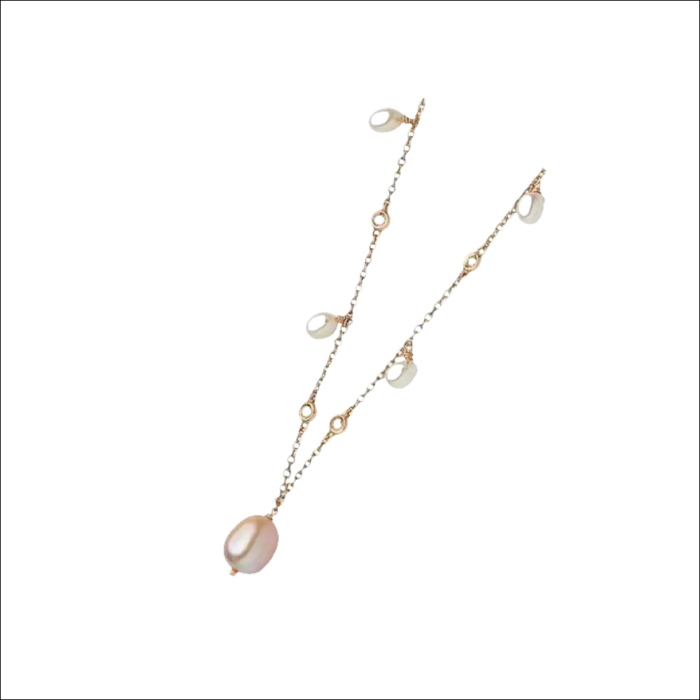 Collana Comete Perle e Diamanti GLP 349 con catena in oro, perle di varie forme