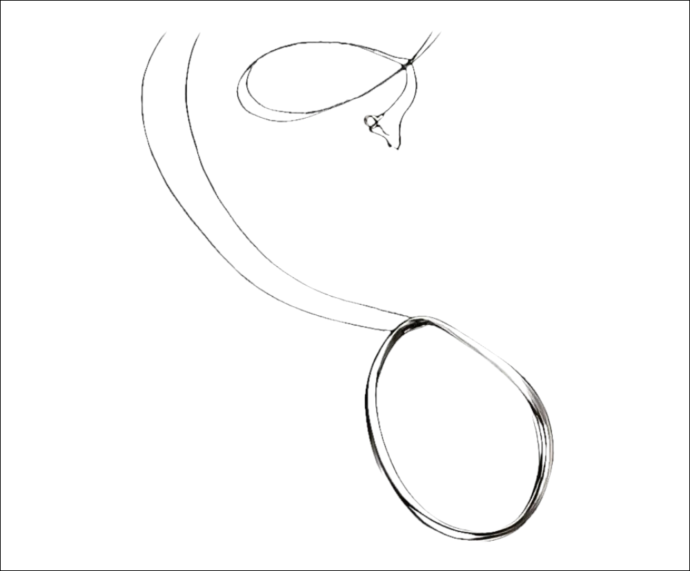 Collana lunga Segno in Acciaio e Argento 925 con pendente irregolare e charm appuntito